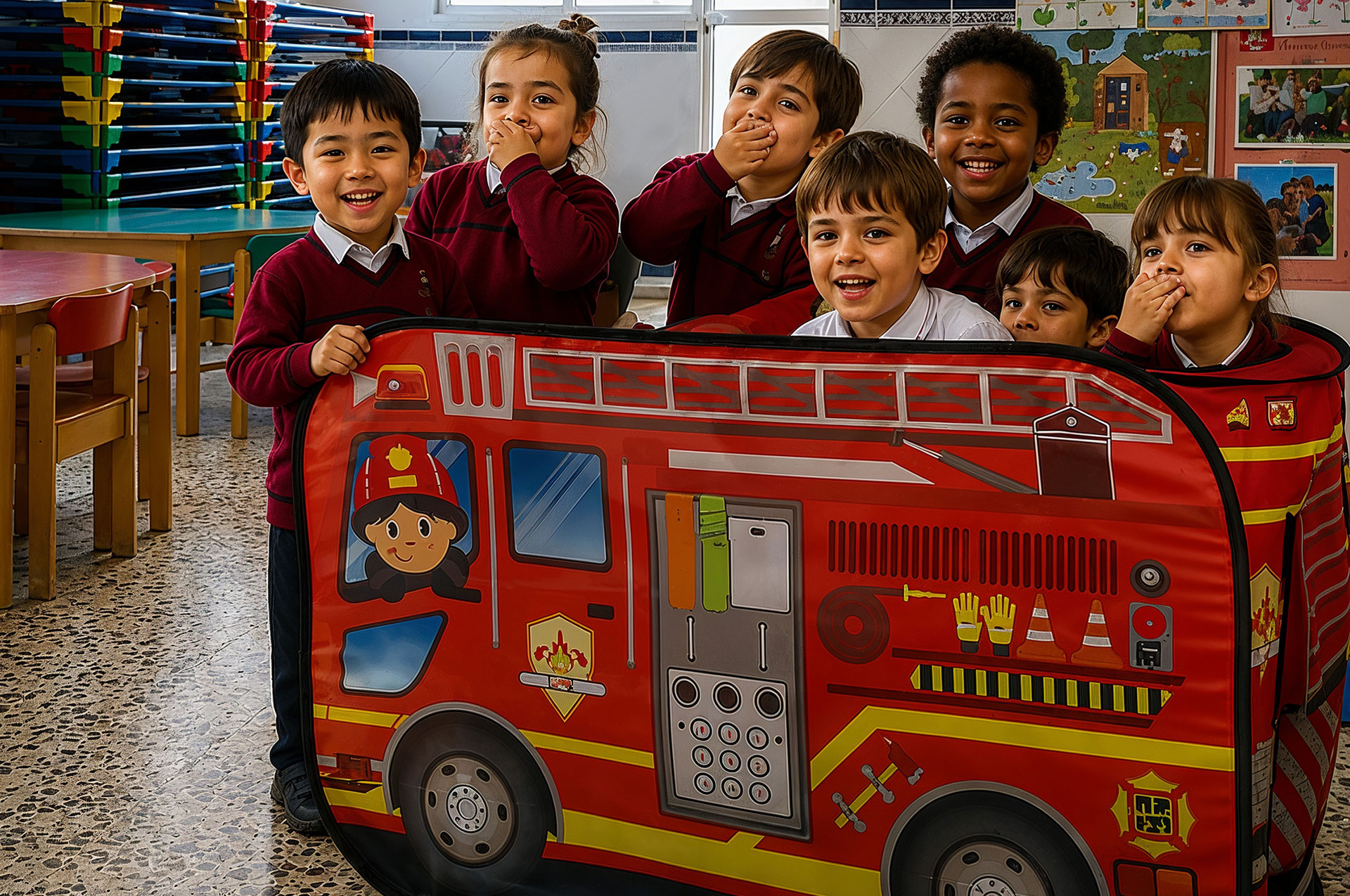 Alumnos del Colegio Los Rosales durante la jornada escolar